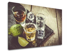 Винтидж картина с мотив TEQUILA, карта в зелено нюанси | Картина за стена TEQUILA_075-11, празнуване, стенна декорация – преглед