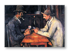 Винтидж картина на платно с мотив Paul Cézanne - Hráči kariet, детски мотив в бежово-кафяво нюанси, контемплативна атмосфера, подходяща за работен кабинет – продукт, изглед 2