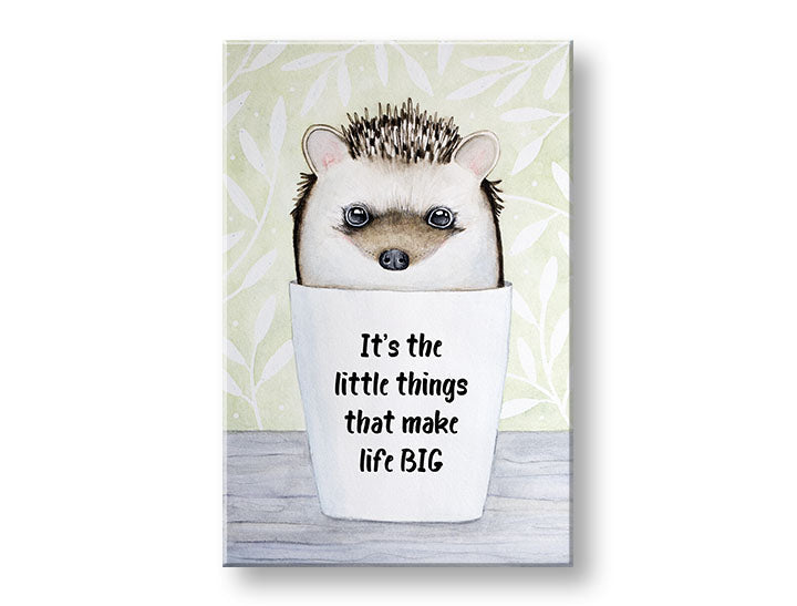 Геометрична картина на платно с мотив природа в бяло-кафяво нюанси, весела атмосфера, природа, подходяща за детска стая | Картина за стена s textom Its the little things – основна