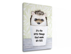 Геометрична картина с мотив природа в бяло-кафяво нюанси | Картина за стена s textom Its the little things, природа – преглед