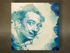 Поп арт картина на платно с мотив Salvador Dalí - AQUArt, карта в бежово-синьо нюанси, креативност, подходяща за хол | Картина за стена Salvador Dalí - AQUArt – основна