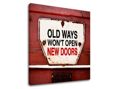Винтидж картина с мотив Old ways, мотивационен цитат в бяло-червено нюанси | Мотивационна картина за стена Old ways_002 – преглед