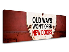 Винтидж картина с мотив Old ways, мотивационен цитат в бяло-червено нюанси | Мотивационна картина за стена Old ways_003 – преглед
