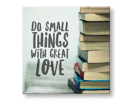 Модерна картина на платно с мотив Do small things, мотивационен цитат в синьо-червено нюанси, подходяща за зона за релакс | Мотивационна картина за стена Do small things_002 – основна