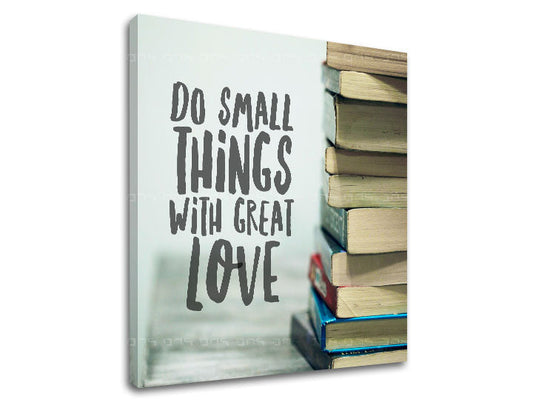 Модерна картина на платно с мотив Do small things, мотивационен цитат в синьо-червено нюанси, подходяща за зона за релакс | Мотивационна картина за стена Do small things_002 – продукт