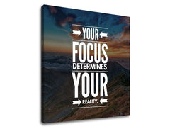 Поп арт картина с мотив Your focus, планини, небе в бяло нюанси | Мотивационна картина за стена Your focus, природа – преглед