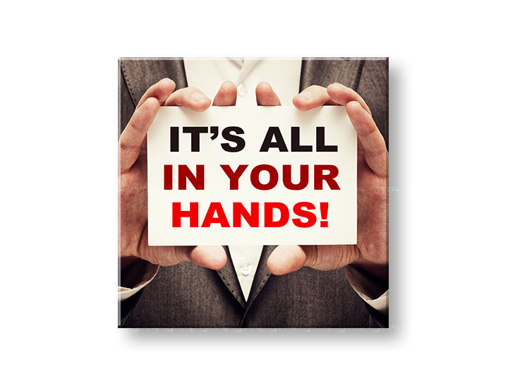 Арт деко картина на платно с мотив Its all in your hands, мотивационен цитат в червено-черно нюанси | Мотивационна картина за стена Its all in your hands_002 – основна