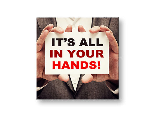 Арт деко картина на платно с мотив Its all in your hands, мотивационен цитат в червено-черно нюанси | Мотивационна картина за стена Its all in your hands_002 – основна