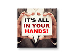 Арт деко картина на платно с мотив Its all in your hands, мотивационен цитат в червено-черно нюанси | Мотивационна картина за стена Its all in your hands_002 – основна