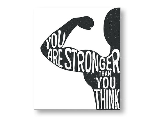 Модерна картина на платно с мотив You are stronger, мотивационен цитат, природа в бяло-черно нюанси, сила | Мотивационна картина за стена You are stronger – основна