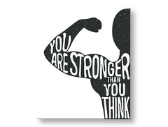 Модерна картина на платно с мотив You are stronger, мотивационен цитат, природа в бяло-черно нюанси, сила | Мотивационна картина за стена You are stronger – основна