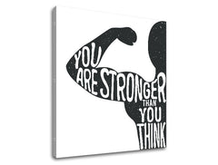 Модерна картина на платно с мотив You are stronger, мотивационен цитат, природа в бяло-черно нюанси, сила | Мотивационна картина за стена You are stronger – продукт