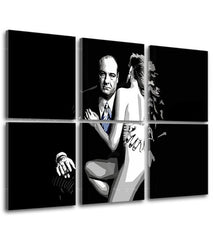 Поп арт картина на платно с мотив Sopranos - Tony Soprano s nahou ženou в бяло-черно нюанси, драматична атмосфера, криминална драма и любов – продукт, изглед 2