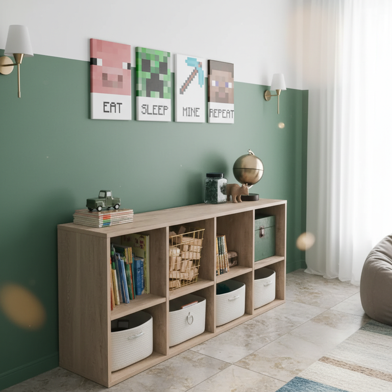 Minecraft картини върху канава за детска стая Papilora