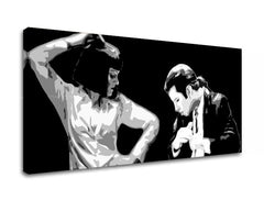 Поп арт картина с мотив Pulp Fiction, мъж в костюм, природа в бяло-черно нюанси | POP Art картина Pulp Fiction – преглед