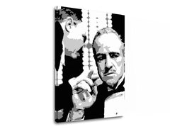 Модерна картина с мотив GODFATHER в черно-бяло нюанси | POP Art картина GODFATHER, семейство и сила и мощ – преглед
