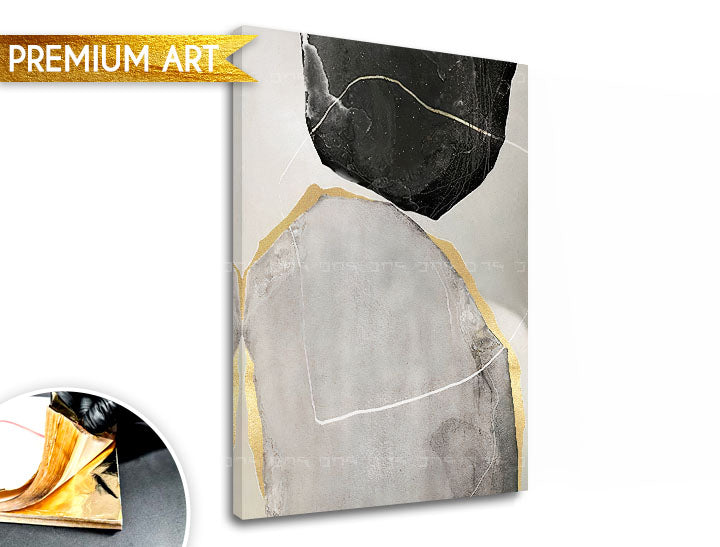 Ръчно рисувана картина на платно с мотив PREMIUM ART – Abstrakt Mlynské kamene в бежово-сиво нюанси, изтънчена атмосфера | Картини на платно - PREMIUM ART – Abstrakt Mlynské kamene – продукт