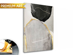 Ръчно рисувана картина на платно с мотив PREMIUM ART – Abstrakt Mlynské kamene в бежово-сиво нюанси, изтънчена атмосфера | Картини на платно - PREMIUM ART – Abstrakt Mlynské kamene – продукт