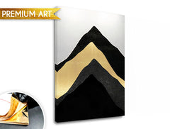 Ръчно рисувана картина на платно с мотив PREMIUM ART – Abstrakt Hory, пейзаж, природа в бяло-сиво нюанси, изтънчена атмосфера, подходяща за хол – основна