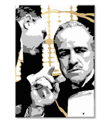 Ръчно рисувана картина на платно с мотив PREMIUM ART – The Godfather, автомобил в бяло-златно нюанси, драматична атмосфера | Картини на платно - PREMIUM ART – The Godfather – продукт, изглед 2