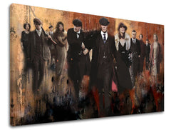 Модерна картина на платно в зелено нюанси, подходяща за хол | Peaky Blinders mafiánsky картина 1, стенна декорация – продукт, изглед 4