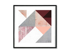 Модерна картина на платно с мотив Geometric Spirit, природа в бяло-розово нюанси, спокойна атмосфера, подходяща за хол | Плакат за стена Geometric Spirit – основна