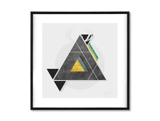 Геометрична картина с мотив Instant Abstraction в бяло-сиво нюанси | Плакат за стена Instant Abstraction, природа – преглед