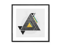 Геометрична картина с мотив Instant Abstraction в бяло-сиво нюанси | Плакат за стена Instant Abstraction, природа – преглед
