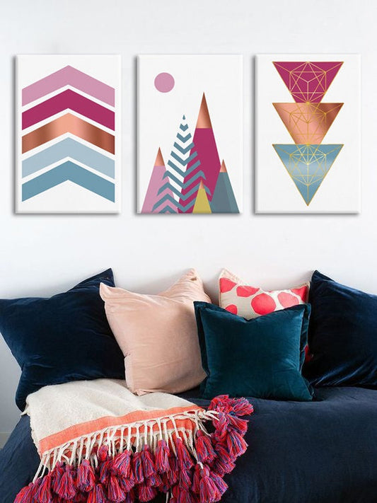Поп арт картина с мотив Superficial Prediction, геометрични шарки, детски мотив в бяло-синьо нюанси | Картина за стена Superficial Prediction – преглед