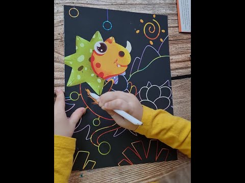 Магически картини за надраскване за деца - Small dinosaur - 4 броя