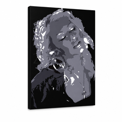 Ръчно рисуван POP Art Christina Aguilera 1 брой ка – 3D визуализация на ръчно рисувано платно на бял фон. Доминиращи цветове: черно, сиво, бяло.