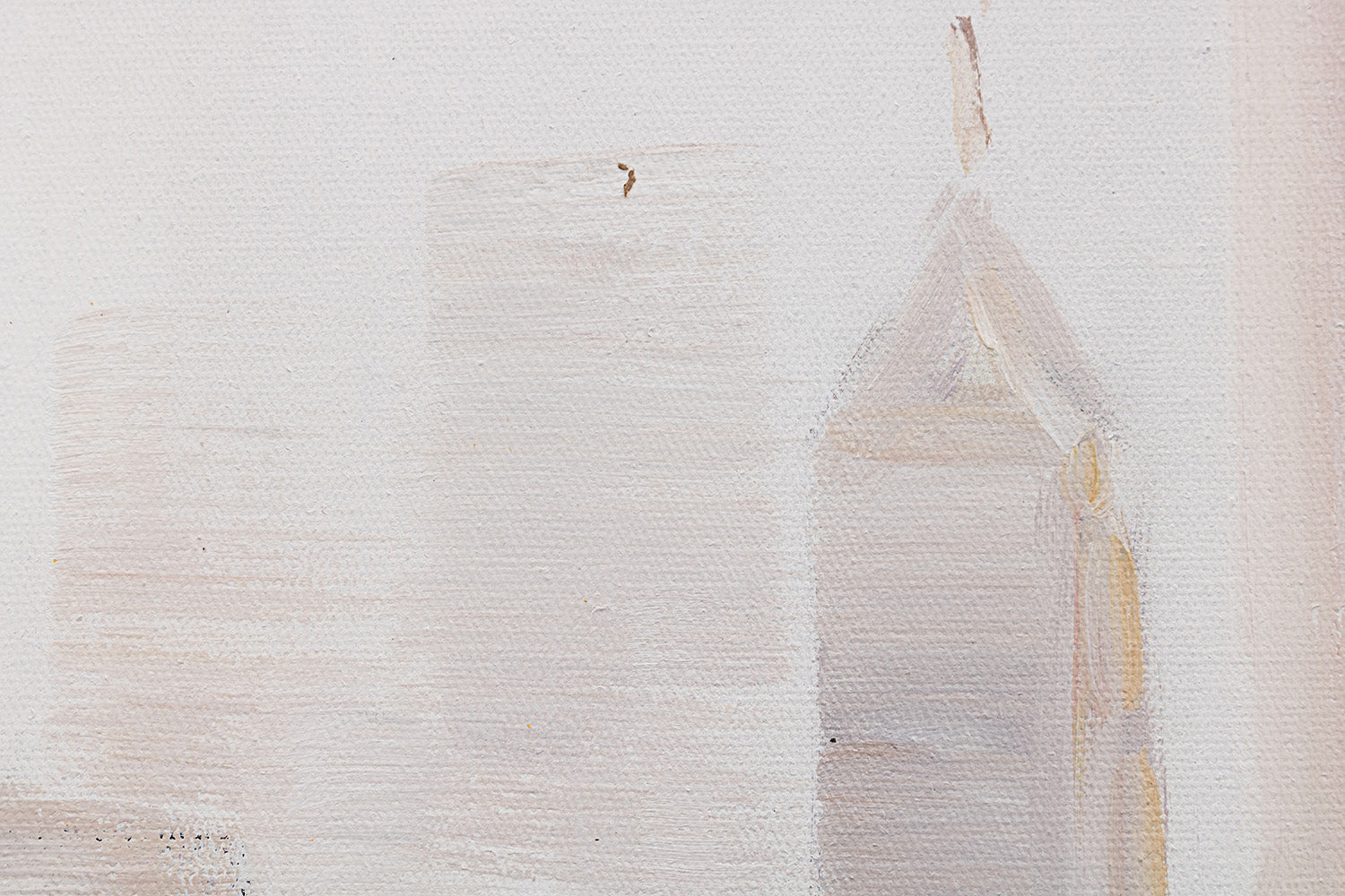 Ръчно рисувана картина МЕГАПОЛИС 120x90 cm, изложена отстрани, подчертаваща дебелината на платното и качеството на изработка.