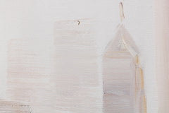 Ръчно рисувана картина МЕГАПОЛИС 120x90 cm, изложена отстрани, подчертаваща дебелината на платното и качеството на изработка.