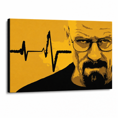 Ръчно рисувана картина POP Art BREAKING BAD 1 брой brb2 – 3D визуализация на ръчно рисувано платно на бял фон. Доминиращи цветове: жълто, черно, кафяво.