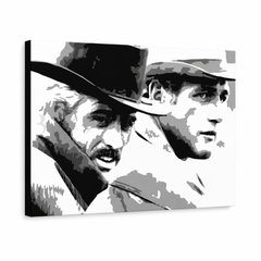Ръчно рисувана картина POP Art Butch Cassidy 1 брой bc – 3D визуализация на ръчно рисувано платно на бял фон. Доминиращи цветове: черно, бяло, сиво.