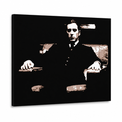 Ръчно рисувана картина POP Art Godfather 1 брой god9 – 3D визуализация на ръчно рисувано платно на бял фон. Доминиращи цветове: черно, кафяво, бяло.