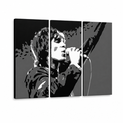 Ръчно рисувана картина POP Art Ian Brown 3 парчета ib2 – 3D визуализация на ръчно рисувано платно на бял фон. Доминиращи цветове: черно, бяло, сиво.