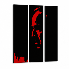Ръчно рисувана картина POP Art Marlon Brando 3 парчета gff – 3D визуализация на ръчно рисувано платно на бял фон. Доминиращи цветове: черно, червено.
