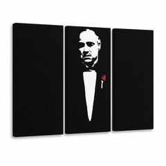 Ръчно рисувана картина POP Art Marlon Brando 3 парчета gwr – 3D визуализация на ръчно рисувано платно на бял фон. Доминиращи цветове: черно, бяло, червено.
