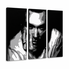 Ръчно рисувана картина POP Art Morrisey 3 парчета чума – 3D визуализация на ръчно рисувано платно на бял фон. Доминиращи цветове: черно, бяло, сиво.