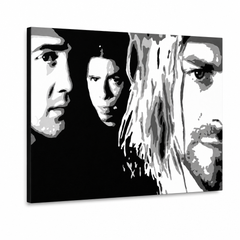 Ръчно рисувана картина POP Art Nirvana 1 брой nir – 3D визуализация на ръчно рисувано платно на бял фон. Доминиращи цветове: черно, бяло, сиво.