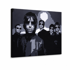 Ръчно рисувана картина POP Art Oasis 1 брой oa – 3D визуализация на ръчно рисувано платно на бял фон. Доминиращи цветове: черно, сиво, бяло.