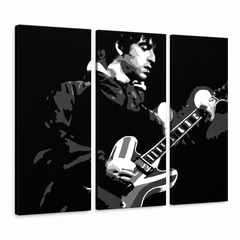 Ръчно рисувана картина POP Art Oasis 3 части oa2 – 3D визуализация на ръчно рисувано платно на бял фон. Доминиращи цветове: черно, сиво, бяло, strieborná.