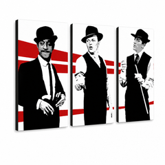 Ръчно рисувана картина POP Art Rat Pack 3 броя rp – 3D визуализация на ръчно рисувано платно на бял фон. Доминиращи цветове: черно, бяло, червено.