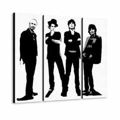 Ръчно рисувана картина POP Art Rolling Stones 4 броя rs – 3D визуализация на ръчно рисувано платно на бял фон. Доминиращи цветове: черно, бяло, сиво.