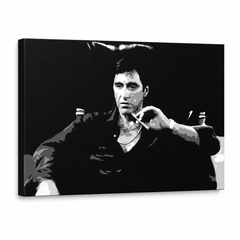 Ръчно рисувана картина POP Art Scarface 1 брой smz – 3D визуализация на ръчно рисувано платно на бял фон. Доминиращи цветове: черно, бяло, сиво.