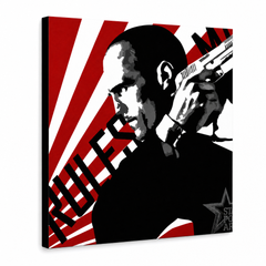 Ръчно рисувана картина POP Art THE TRANSPORTER - Courier 1 част kur2 – 3D визуализация на ръчно рисувано платно на бял фон. Доминиращи цветове: червено, черно, бяло.