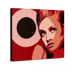 Ръчно рисувана картина POP Art Twigy 1 брой 0001 tw – 3D визуализация на ръчно рисувано платно на бял фон. Доминиращи цветове: червено, розово, черно, бежово, оранжево.