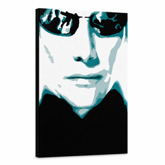 Ръчно рисувана POP Art живопис MATRIX 1 парче мат – 3D визуализация на ръчно рисувано платно на бял фон. Доминиращи цветове: черно, синьо, бяло.