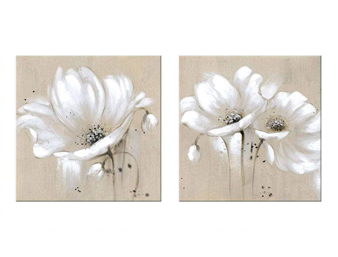Ръчно Ръчно рисувана картина ЦВЕТЯ 80 x 40 cm
